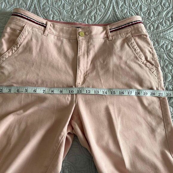 Tommy Hilfiger Classic cropped pink straight-cut trousers size 12 - Picture 8 of 13